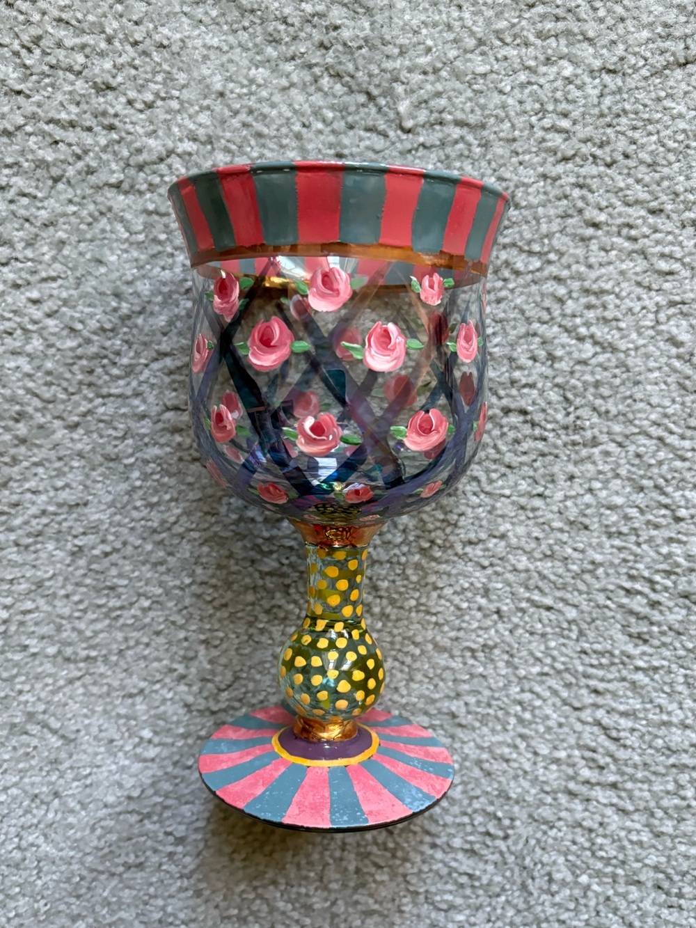 Vintage Mackenzie-Childs Circus Arbor Goblet